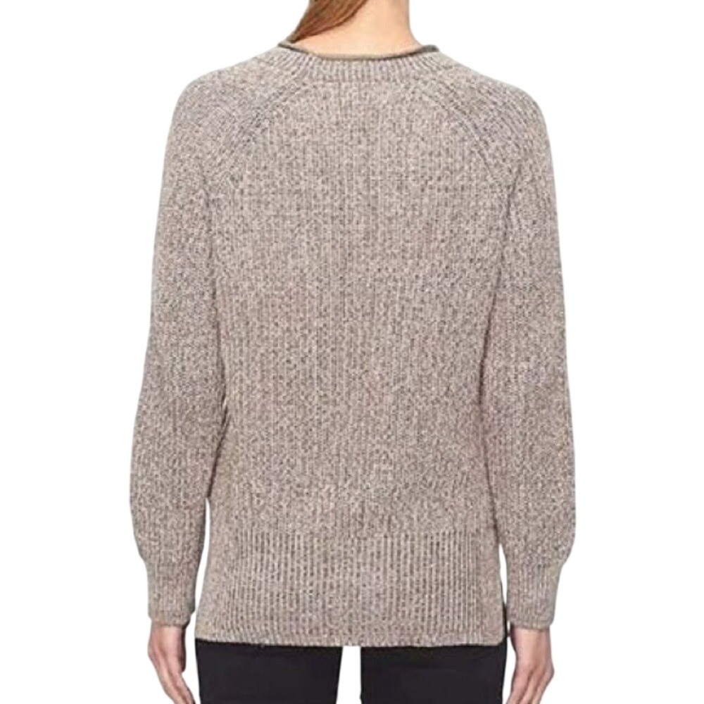 Ellen Tracy Womens Tan Marled Raglan Sleeve Crew Neck Sweater Small - Picture 2 of 10